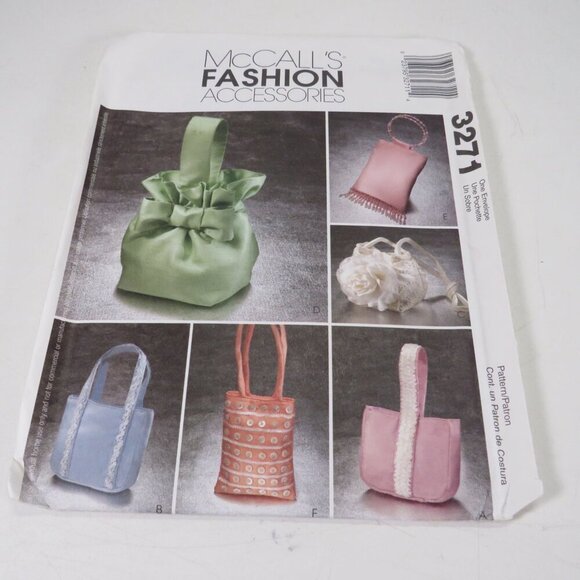McCalls 3271 Sewing Pattern Purses/Bags 6 styles UNCUT - Picture 2 of 5